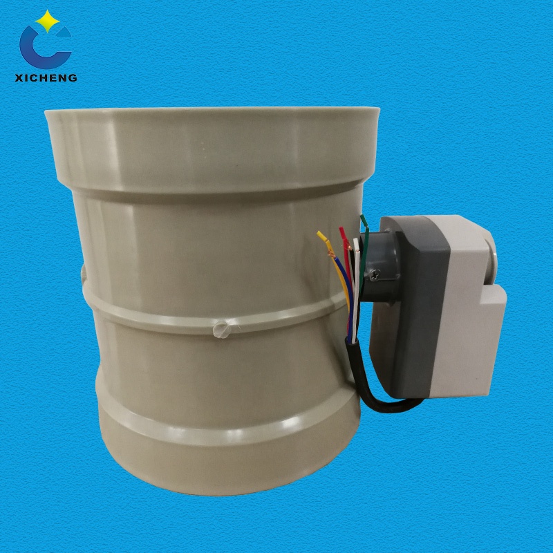 Air Flow Control Plastic Ventilation Pipe Fitting PP Motorized Dampers
